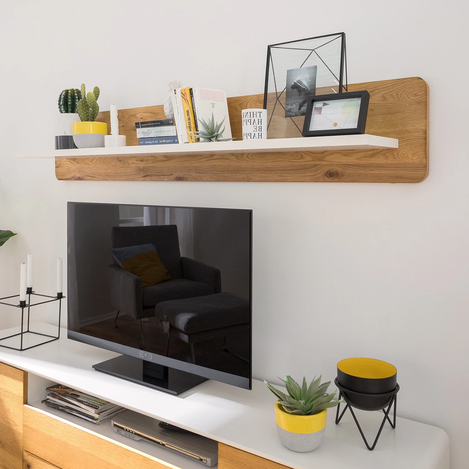 Mørteens Étagère Boge - Chêne rustique / Blanc mat 4 Mørteens Étagère Boge - Chêne rustique / Blanc mat – Image 2