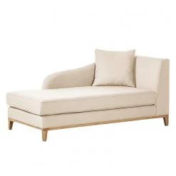 Jack & Alice Méridienne Blomma - Beige - Accoudoir monté à droite (vu de face) - Chêne