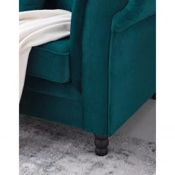 Jack & Alice Canapé York (3 places) - Tissu Chepi : Bleu pétrol -Meubles de salon Soldes 1000031010 201127 16485000140 DETAILS P000000001000031010