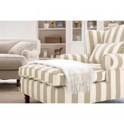 Maison Belfort Fauteuil à oreilles Sofia XXL - Beige / Blanc -Meubles de salon Soldes 1000031055 210720 13463800017 DETAILS P000000001000031055