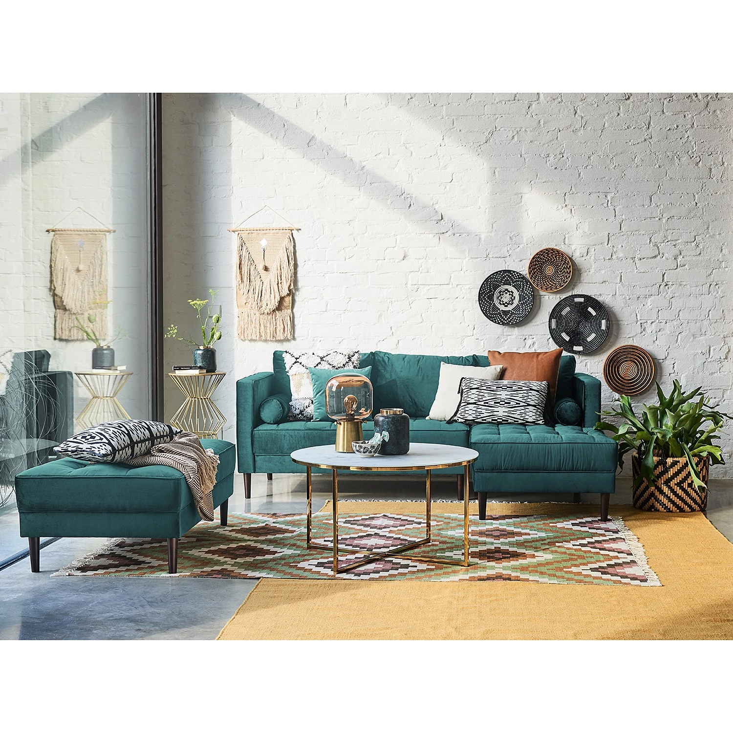 Eva Padberg Collection Banquette LAONA - Velours Pauno: Pétrole 4 Eva Padberg Collection Banquette LAONA - Velours Pauno: Pétrole – Image 2