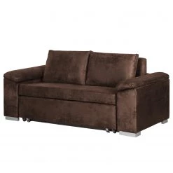 Mooved Canapé convertible Latina - Aspect cuir vieilli - Marron foncé - Largeur : 170 cm