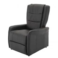 Modoform Fauteuil de relaxation Nesna - Cuir véritable / Imitation cuir - Noir
