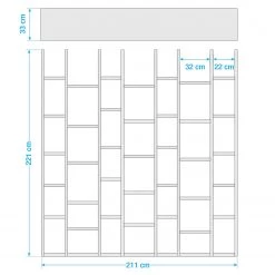 Loftscape Bibliothèque Emporior II - Blanc brillant - Largeur : 211 cm -Meubles de salon Soldes 1000036722 190621 12570200031 GALLERYIMAGES P000000001000036722