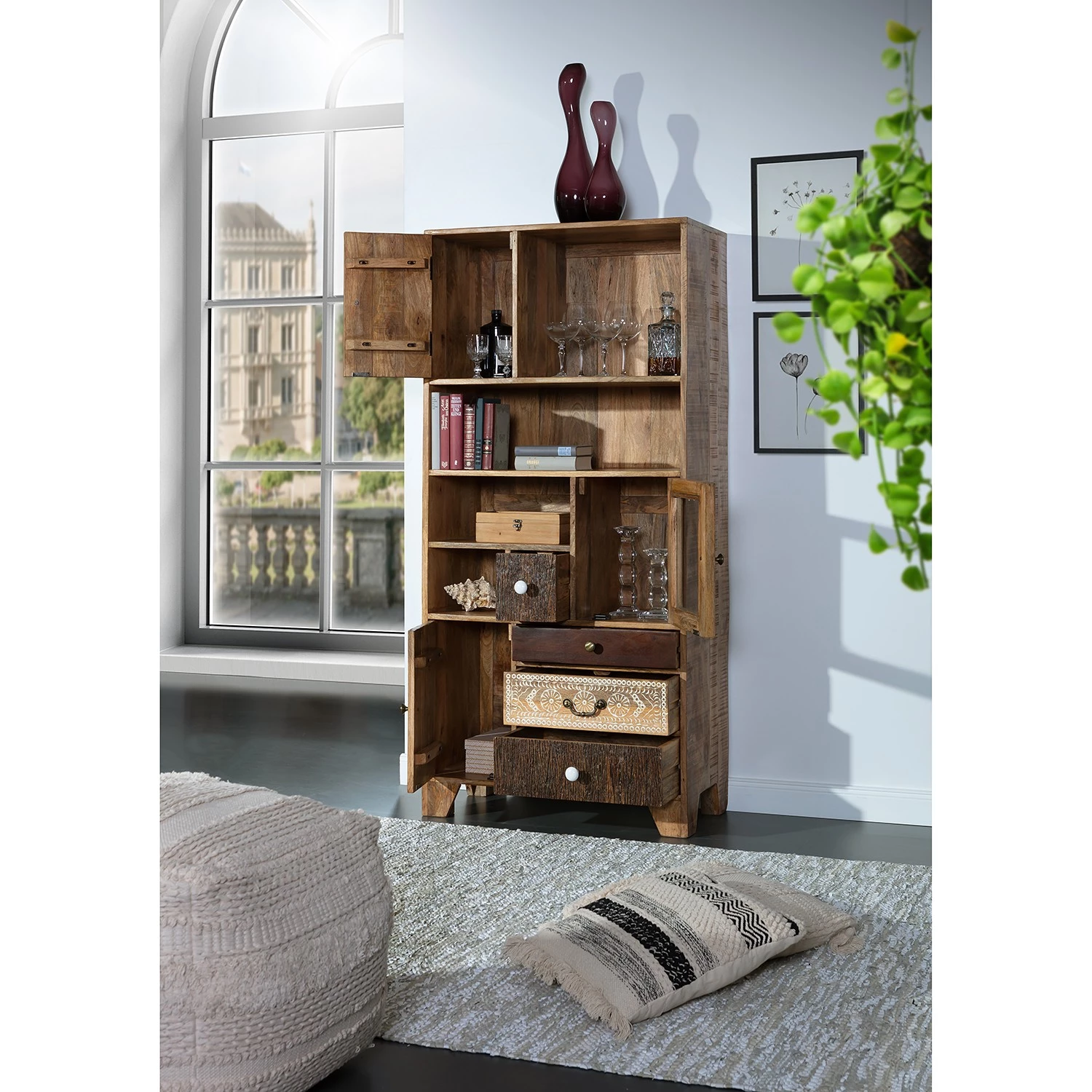 Ars manufacti Étagère Curenna I - Manguier partiellement massif - Manguier / Marron 6 Ars manufacti Étagère Curenna I - Manguier partiellement massif - Manguier / Marron – Image 4