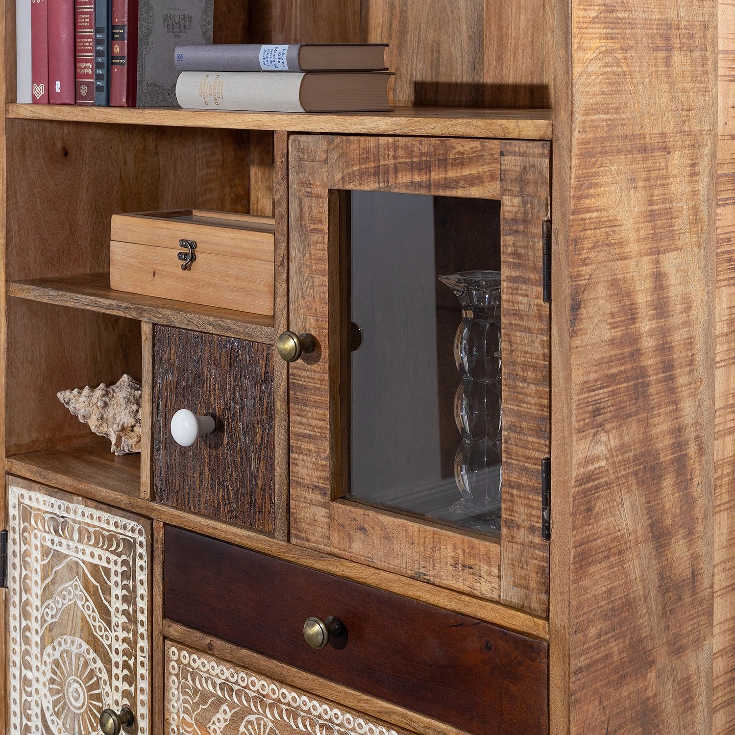 Ars manufacti Étagère Curenna I - Manguier partiellement massif - Manguier / Marron 10 Ars manufacti Étagère Curenna I - Manguier partiellement massif - Manguier / Marron – Image 8