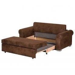 Mooved Canapé convertible Latina IV - Aspect cuir vieilli - Marron - Largeur : 205 cm -Meubles de salon Soldes 1000058378 211221 09205600219 DETAILS P000000001000058378