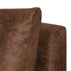Mooved Canapé convertible Latina IV - Aspect cuir vieilli - Marron - Largeur : 205 cm -Meubles de salon Soldes 1000058378 211221 09205600241 DETAILS P000000001000058378