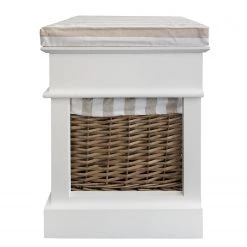 Maison Belfort Banc Elven - Paulownia massif - Blanc / Marron -Meubles de salon Soldes 1000058436 30 GALLERYIMAGES P000000001000058436