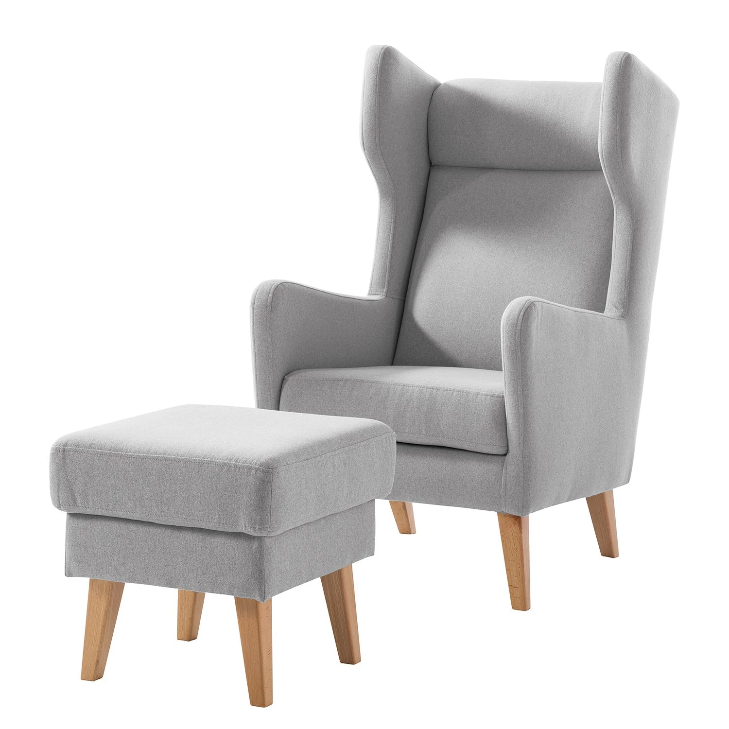 Mørteens Fauteuil à oreilles Bucoli - Galet - Avec repose-pieds 3 Mørteens Fauteuil à oreilles Bucoli - Galet - Avec repose-pieds