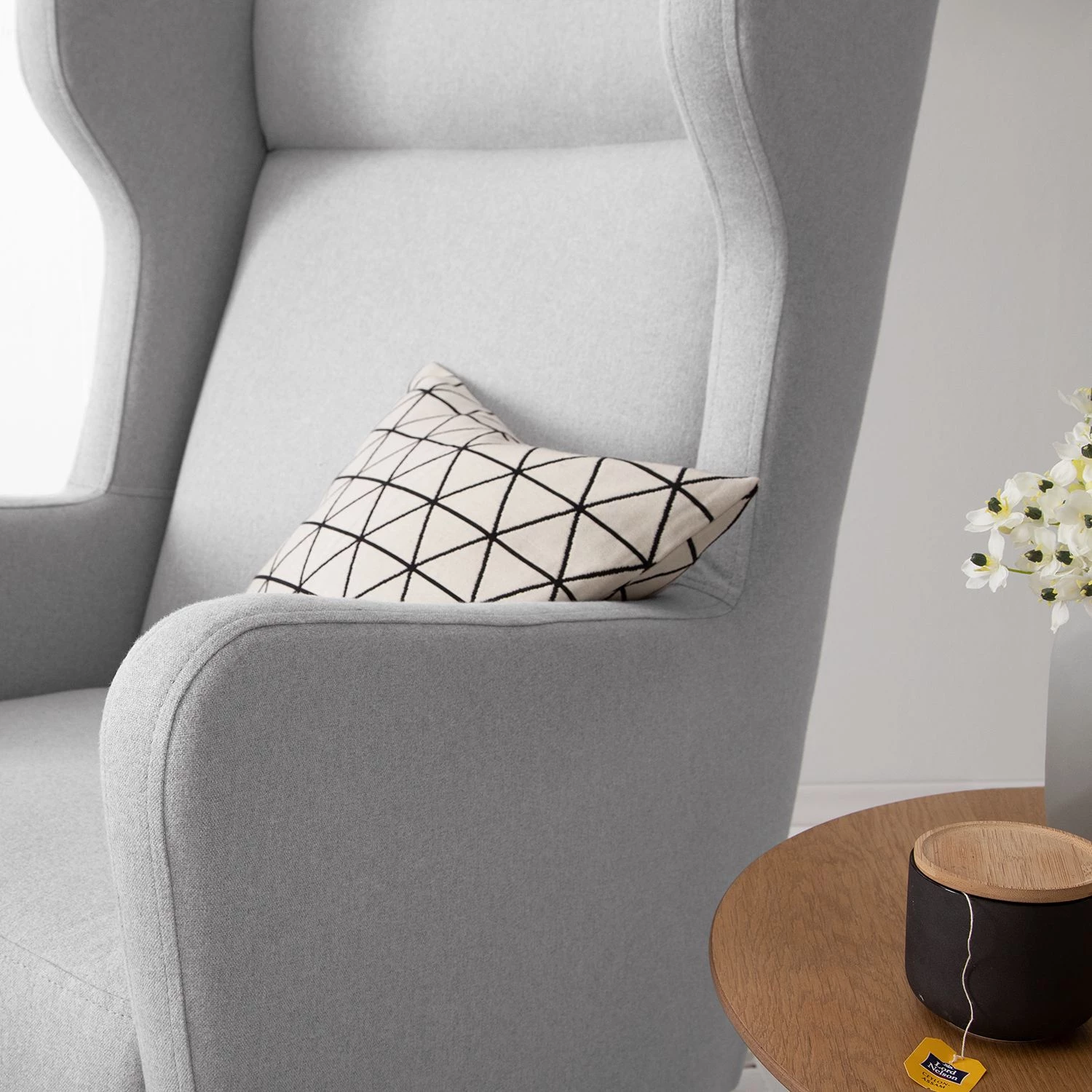 Mørteens Fauteuil à oreilles Bucoli - Galet - Avec repose-pieds 12 Mørteens Fauteuil à oreilles Bucoli - Galet - Avec repose-pieds – Image 10