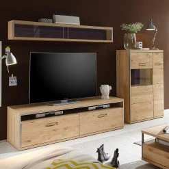 Ars Natura Mur TV Lopburi (3 éléments) - Imitation chêne Bianco partiellement massif / Ardoise -Meubles de salon Soldes 1000064077 200811 13514700258 MOOD DETAILS P000000001000064077 mood