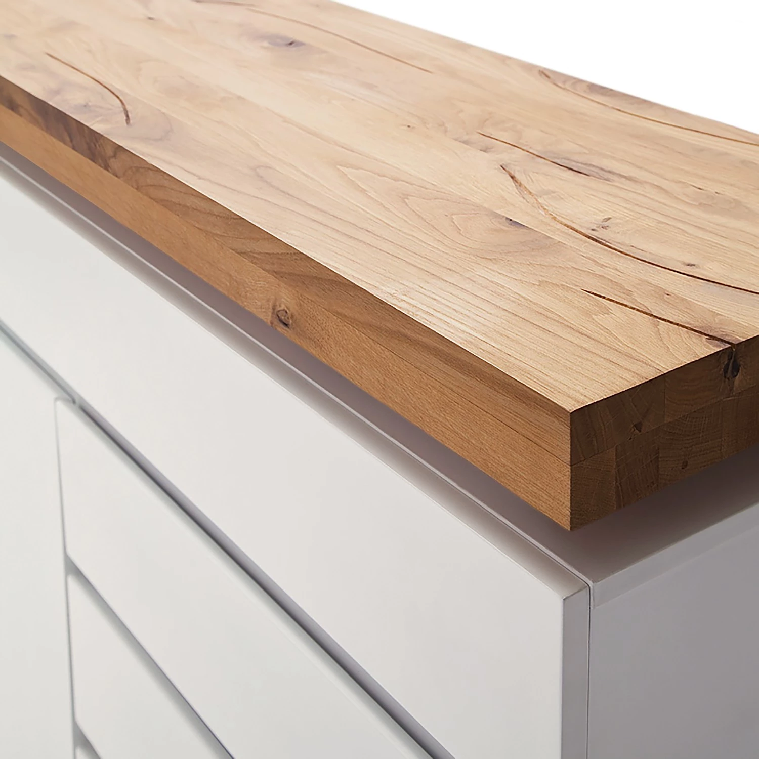 Fredriks Commode Roble I - éclairage inclus - Blanc mat / Placage en chêne sauvage massif 10 Fredriks Commode Roble I - éclairage inclus - Blanc mat / Placage en chêne sauvage massif – Image 8