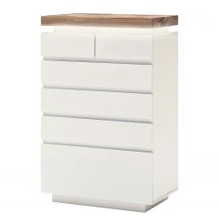 Fredriks Commode Roble II - Avec éclairage inclus - Chêne / Blanc mat