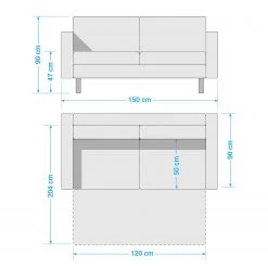 Mooved Canapé convertible Latina - Tissu Doran : Gris - Largeur : 150 cm -Meubles de salon Soldes 1000073207 201125 15401100061 SKETCH DETAILS P000000001000073207 sketch
