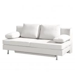 Roomscape Canapé convertible Emmanuela - Cuir véritable blanc