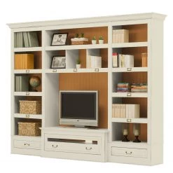 Maison Belfort Ensemble TV Azjana I - Pin blanc / Pin couleur miel - Sans échelle