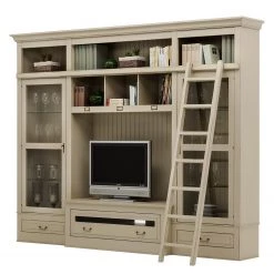 Maison Belfort Ensemble TV Azjana II - Beige clair - Avec échelle