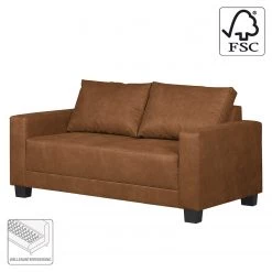 Loftscape Canapé Greenwood (2 places) - Aspect cuir vieilli - Microfibre Priya: Cognac -Meubles de salon Soldes 1000085515 200304 15102300069 ICON DETAILS P000000001000085515 icon seal