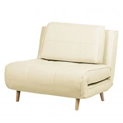 Mørteens Fauteuil convertible Rovigo - Imitation cuir - Crème