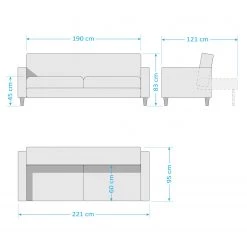 Ars manufacti Canapé convertible Brampton - Microfibre - Marron -Meubles de salon Soldes 1000086547 201127 16485100167 SKETCH DETAILS P000000001000086547 sketch
