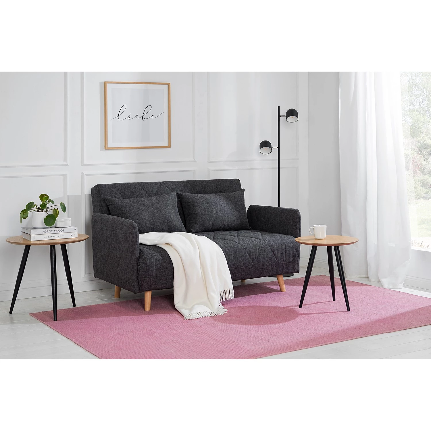 Mørteens Canapé convertible Morten - Tissu Nims: Gris foncé 4 Mørteens Canapé convertible Morten - Tissu Nims: Gris foncé – Image 2