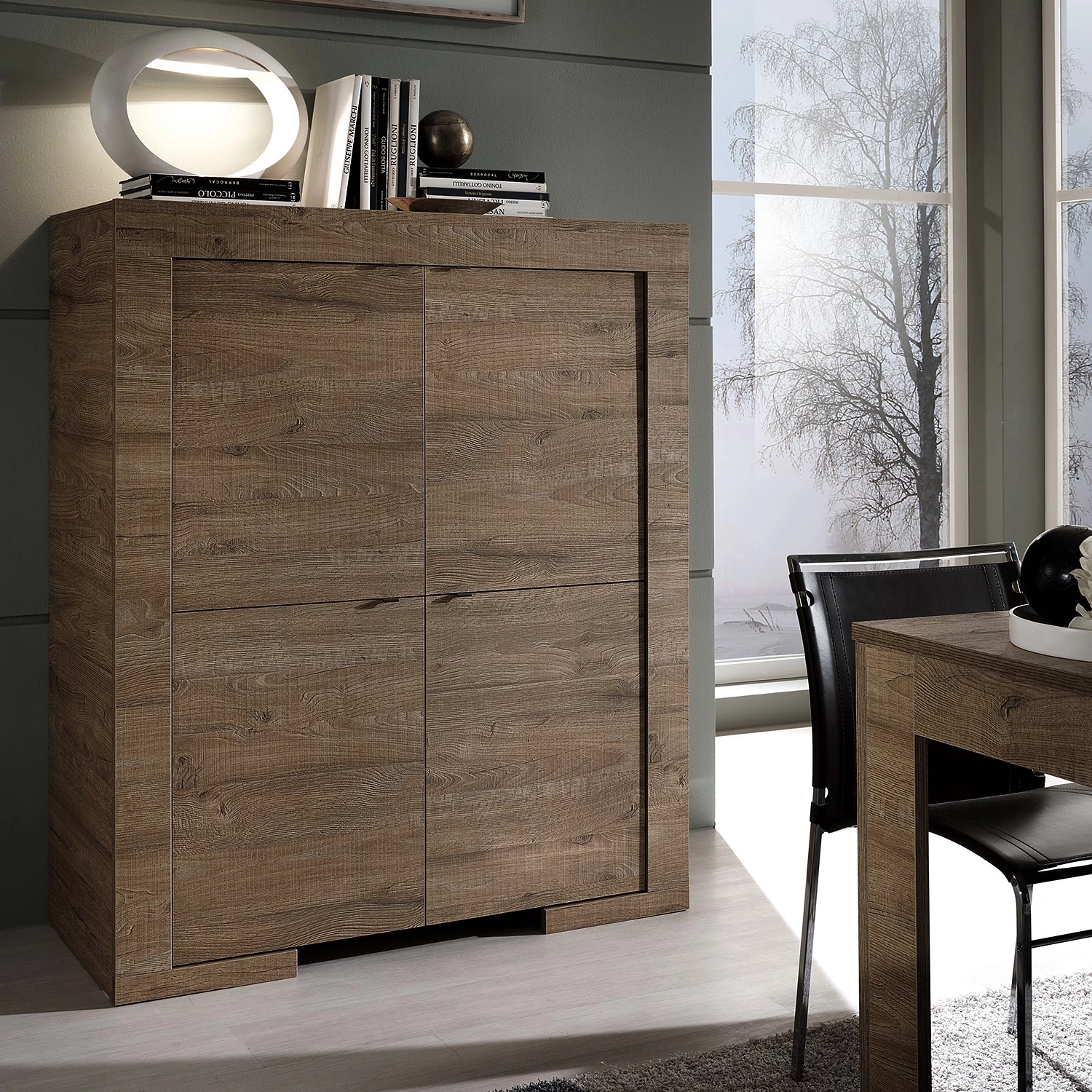 LC Spa Buffet haut Milano LC - Imitation chêne foncé 4 LC Spa Buffet haut Milano LC - Imitation chêne foncé – Image 2