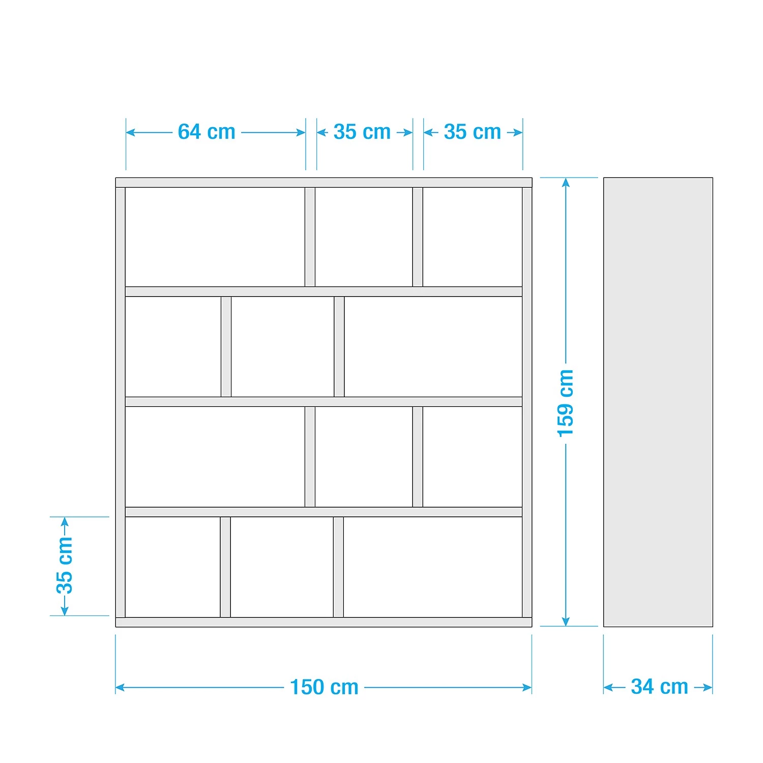 Temahome Étagère Berlin - Blanc mat - Blanc / Marron clair - 150 x 159 cm 10 Temahome Étagère Berlin - Blanc mat - Blanc / Marron clair - 150 x 159 cm – Image 8