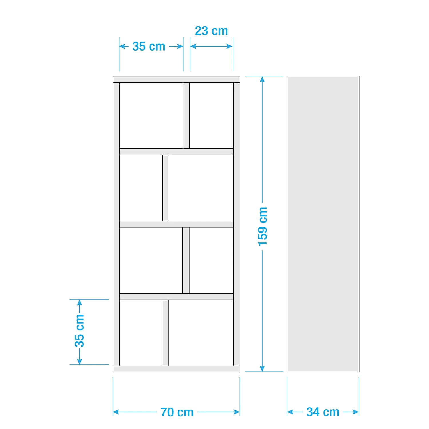 Temahome Étagère Berlin - Blanc - 70 x 159 cm 7 Temahome Étagère Berlin - Blanc - 70 x 159 cm – Image 5