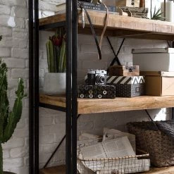 Wolf-Möbel Étagère Iron I - Manguier massif / Fer -Meubles de salon Soldes 1000104113 191024 17544300018 MOOD DETAILS P000000001000104113 mood