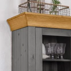 Maison Belfort Armoire vitrine Bergen - Epicéa gris / Epicéa lessivé -Meubles de salon Soldes 1000104342 211122 08320700657 DETAILS P000000001000104342