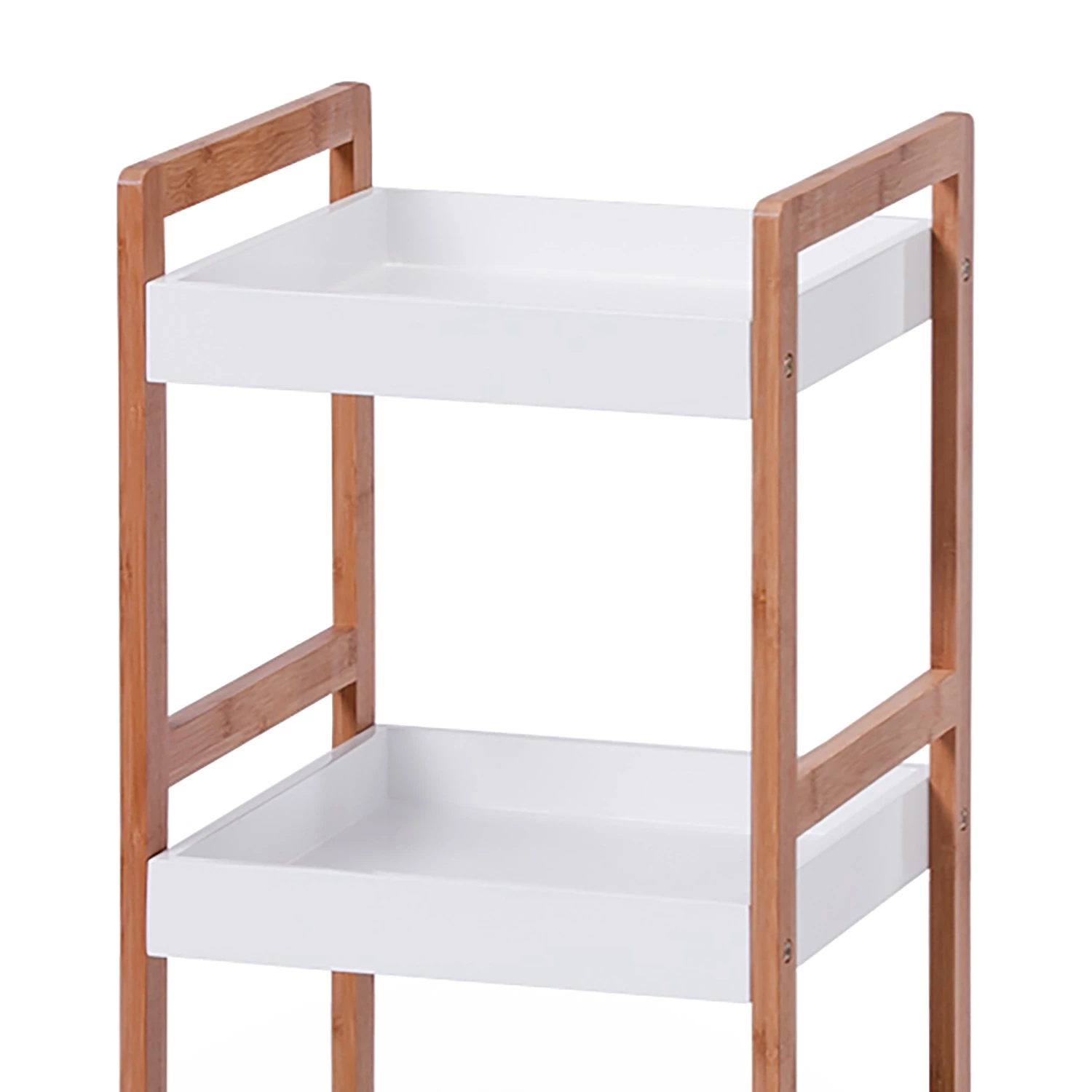 Zeller Etagère Alvin I - Bambou / blanc - Vernis 4 Zeller Etagère Alvin I - Bambou / blanc - Vernis – Image 2