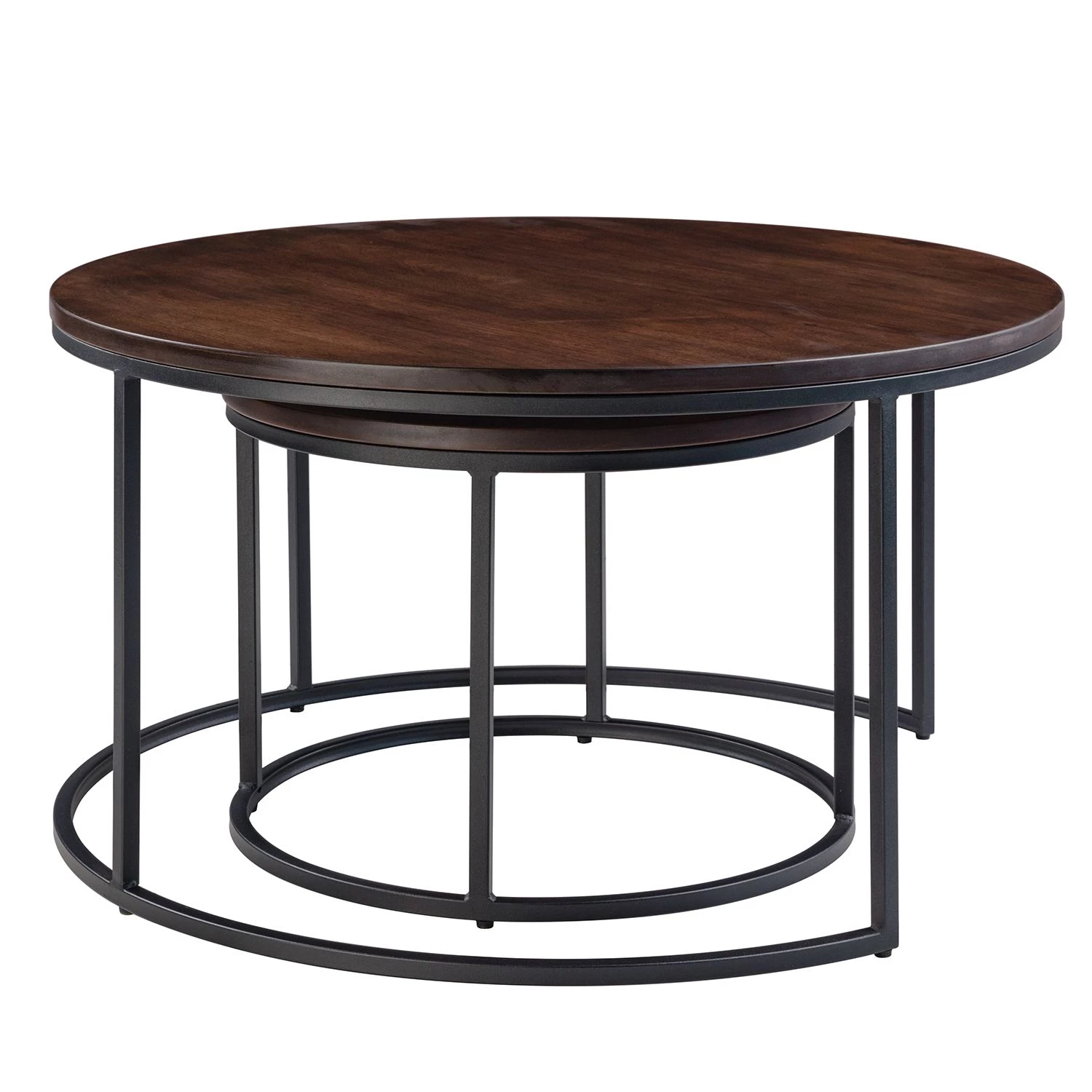 Ars manufacti Tables basses Marias (lot de 2) - Noyer / Noir 4 Ars manufacti Tables basses Marias (lot de 2) - Noyer / Noir – Image 2