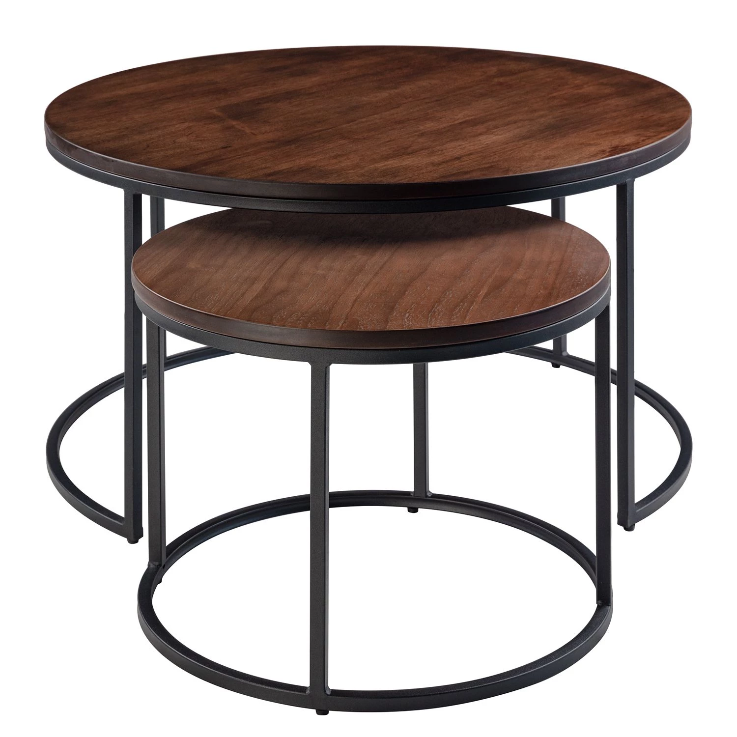 Ars manufacti Tables basses Marias (lot de 2) - Noyer / Noir 6 Ars manufacti Tables basses Marias (lot de 2) - Noyer / Noir – Image 4