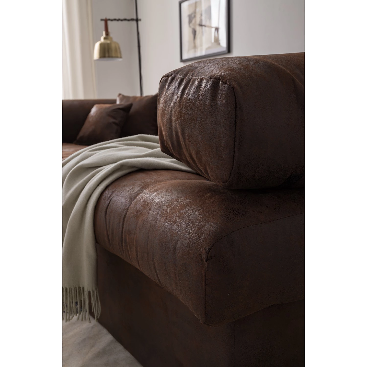 Mooved Grand Canapé Naomi IV - Microfibre Goda: Marron bison 13 Mooved Grand Canapé Naomi IV - Microfibre Goda: Marron bison – Image 11