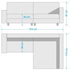 Fredriks Canapé d'angle Arimo - Méridienne longue à droite (vue de face) - Sans repose-pieds -Meubles de salon Soldes 1000113444 201125 15414100101 SKETCH DETAILS P000000001000113444 sketch