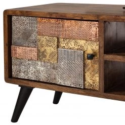 Wolf-Möbel Meuble TV Orient - Acacia massif / Métal - Multicolore -Meubles de salon Soldes 1000114118 200512 14062700018 DETAILS P000000001000114118