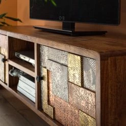 Wolf-Möbel Meuble TV Orient - Acacia massif / Métal - Multicolore -Meubles de salon Soldes 1000114118 200630 10584500003 DETAILS P000000001000114118