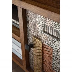 Wolf-Möbel Meuble TV Orient - Acacia massif / Métal - Multicolore -Meubles de salon Soldes 1000114118 200630 10584600005 DETAILS P000000001000114118