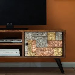 Wolf-Möbel Meuble TV Orient - Acacia massif / Métal - Multicolore -Meubles de salon Soldes 1000114118 200630 10584700006 DETAILS P000000001000114118