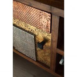 Wolf-Möbel Meuble TV Orient - Acacia massif / Métal - Multicolore -Meubles de salon Soldes 1000114118 200630 10584800008 DETAILS P000000001000114118