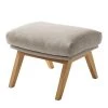 Studio Copenhagen Pouf repose-pieds Hepburn I - Tissu Milan : Beige - Chêne foncé