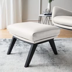 Studio Copenhagen Pouf repose-pieds Hepburn I - Cuir véritable Neka : Blanc - Noir -Meubles de salon Soldes 1000114848 180713 152053296 MOOD GALLERYIMAGES P000000001000114848 mood