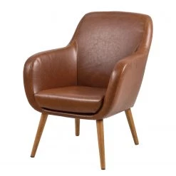 Mørteens Fauteuil Livengood - Imitation cuir - Marron
