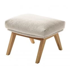 Studio Copenhagen Pouf repose-pieds Hepburn I - Tissu Saia: Beige - Chêne foncé