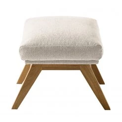 Studio Copenhagen Pouf repose-pieds Hepburn I - Tissu Saia: Beige - Chêne foncé -Meubles de salon Soldes 1000116389 180830 12090891 GALLERYIMAGES P000000001000116389
