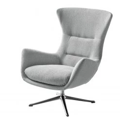 Studio Copenhagen Fauteuil Hepburn III - Tissu Saia: Gris clair - Chrome brillant