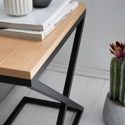 Ars manufacti Table d'appoint Mora - Chêne/Noir -Meubles de salon Soldes 1000116646 190121 11330200003 GALLERYIMAGES P000000001000116646