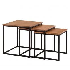 Ars manufacti Table d’appoint Candler (3 éléments) - Chêne massif / Métal