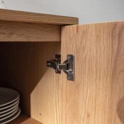 Ars manufacti Buffet Dharai - Placage en bois véritable / Métal - Chêne / Argenté -Meubles de salon Soldes 1000117155 180827 07154706 GALLERYIMAGES P000000001000117155